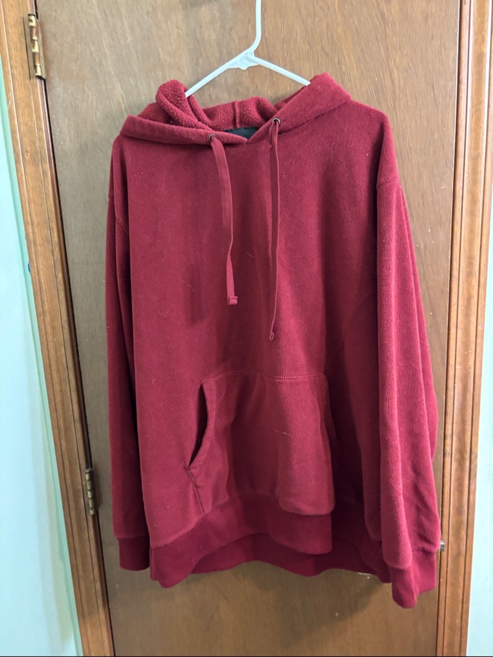Athletech Men's Plush Burgundy Pullover Hoodie